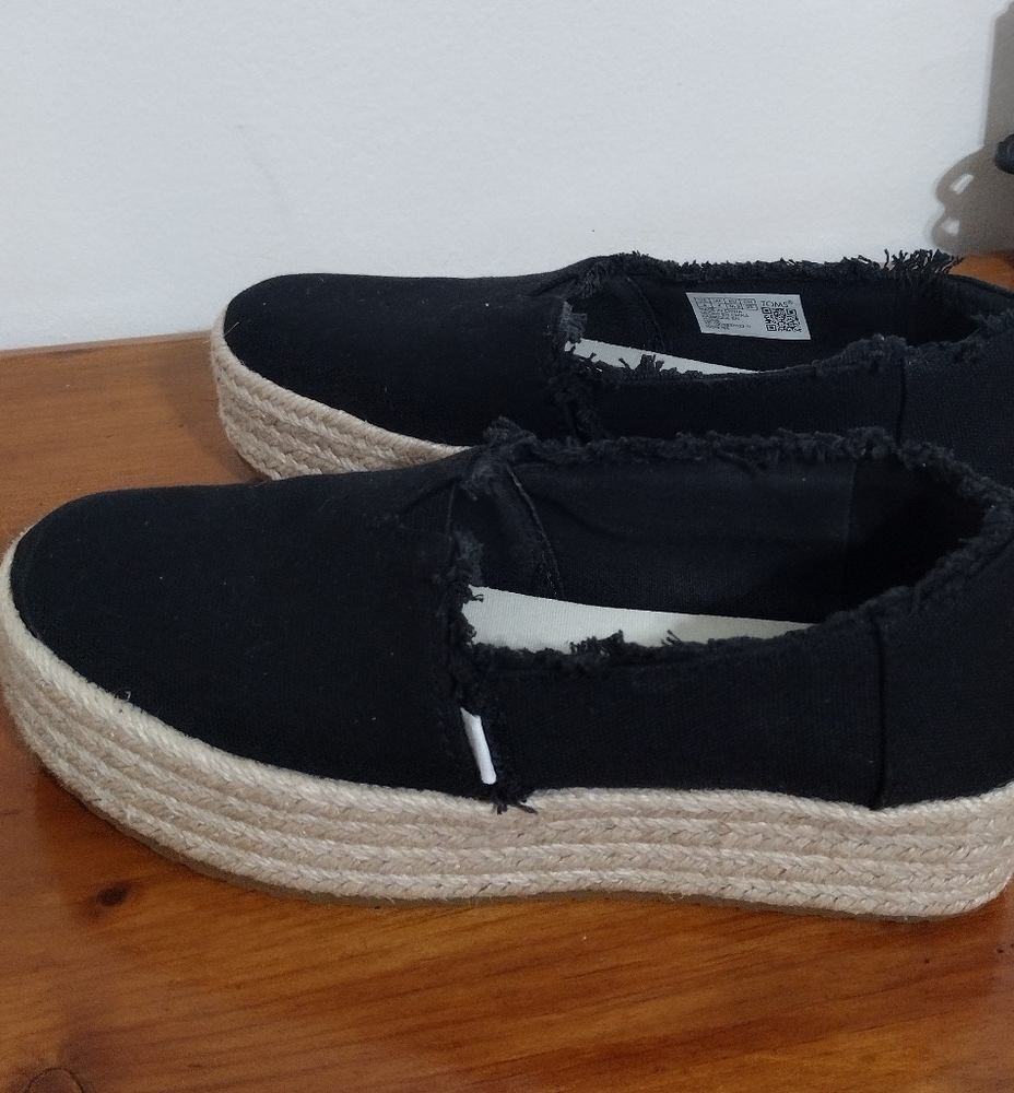 TOMS Women's Black Espadrille Shoes